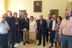 Η συνάντηση του δημάρχου Ηρακλείου Β. Λαμπρινού και της υπουργού Πολιτισμού Λ. Μενδώνη που πραγματοποιήθηκε με τη συμμετοχή του υφυπουργού Αθλητισμού κ. Λ. Αυγενάκη