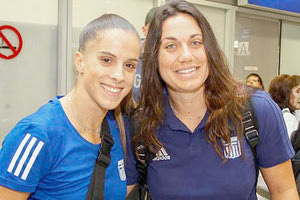 Η Βασιλείου κατά την άφιξή της από την Ντόχα