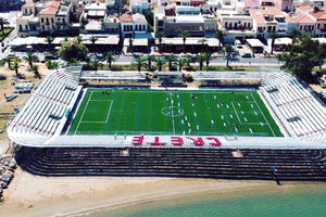 Εντυπωσιακό το γήπεδο στο Ρέθυμνο που φιλοξενεί το Παγκόσμιο πρωτάθλημα μίνι ποδοσφαίρου