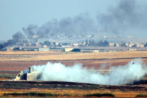 βομβαρδισμούς που εξαπέλυσε η Τουρκία εναντίον ενός χωριού στα δυτικά περίχωρα του Ρας αλ Άιν, μιας περιοχής στα βόρεια σύνορα της Συρίας