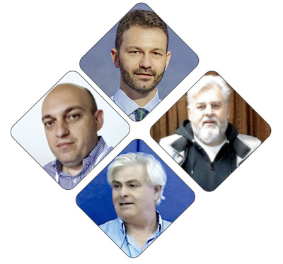 Ο πρόεδρος του ΕΑΚΗ Λευτέρης Ζερβός. Ο αντιδήμαρχος Ηρακλείου Κώστας Βαρδαβάς. Ο πρόεδρος της Ένωσης Βόλεϊ Κρήτης και της ΓΕΗ Ανδρέας Γιαννόπουλος. Ο πρόεδρος της επιτροπής μπάσκετ του Εργοτέλη Βαγγέλης Γιαννουλάκης