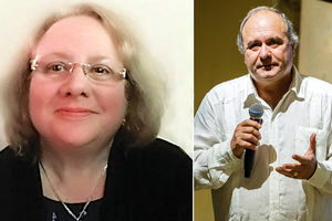 Η πρέσβης της Κούβας Zelmys Maria Dominguez Cortina και ο πρόξενος της Κούβας Jose Oriol Marrero Martinez