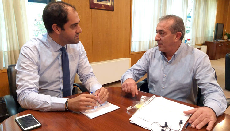 Επίσκεψη του βουλευτή ΣΥΡΙΖΑ Ηρακλείου Σωκράτη Βαρδάκη στον υφυπουργό Μεταφορών Γιάννη Κεφαλογιάννη