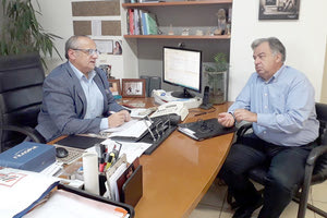 Συνάντηση με τον βουλευτή Ηρακλείου του ΜέΡΑ 25,  Γιώργο Λογιάδη, είχε ο διευθυντής της υπηρεσίας, κ. Μανώλης Καρτσωνάκης