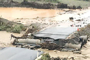 αποκολλήθηκε η διάβαση στον Κερίτη από τις βροχές και τις καταιγίδες 