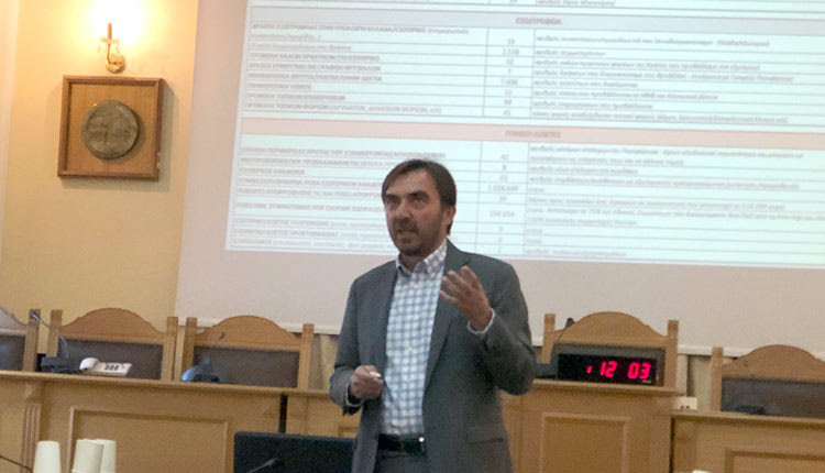 Η παρουσίαση των προγραμμάτων και των ευρωπαϊκών δικτύων στα οποία συμμετέχει η Περιφέρεια από τον αρμόδιο αντιπεριφερειάρχη, Γιώργο Αλεξάκη