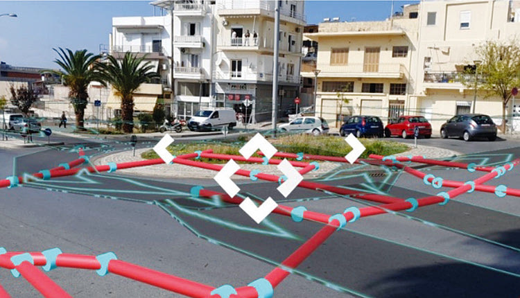 Εφαρμογή επαυξημένης πραγματικότητας που δείχνει το υπόγειο δίκτυο ύδρευσης στο κινητό