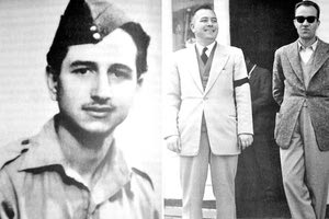 Ο Αρχανιώτης Γεώργιος Δουνδουλάκης, πρώτος Αρχηγός της Εθνικής Οργάνωσης Πληροφοριών Δολιοφθοράς Ηρακλείου – Λασιθίου και οι Μανόλης Κόπακας και Κρίτων Ανδρεαδάκης (δεξιά), σημαίνοντα στελέχη της Ε.O.Π.Δ. Ηρακλείου – Λασιθίου