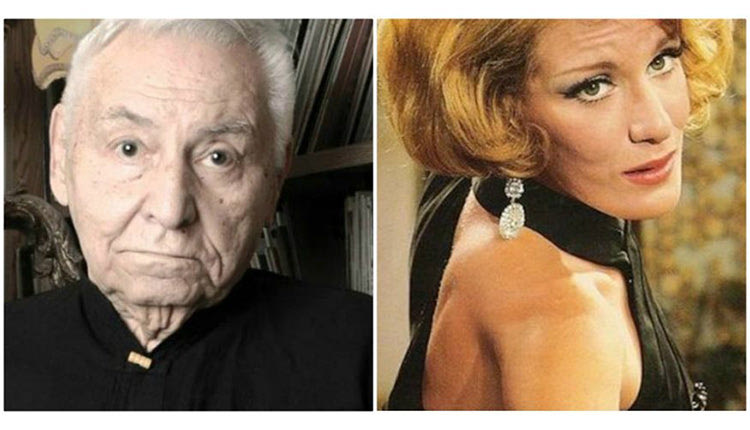 Η Μαίρη Χρονοπούλου με το χαρακτηριστικό φόρεμα του σχεδιαστή με την “μαχαιριά”