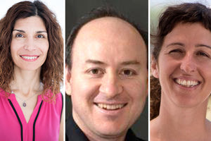 Η δρ. Παναγιώτα Ποϊράζη, ο δρ. Matthew Larkum και η δρ. Αθανασία Παπουτσή