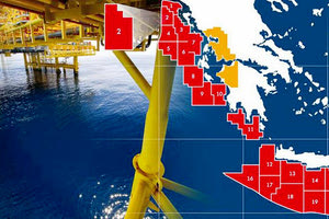 Οικόπεδα Υδρογονανθράκων στις θαλάσσιες περιοχές του κεντρικού Ιονίου και νότια της Κρήτης.