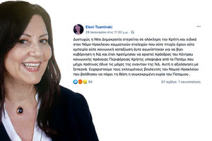 το σχόλιο της υποψηφίας βουλευτού κ.Ελένης Τσαντηράκη για την τοποθέτηση της Μαρίας Δαμανάκη στο Κέντρο Κοινωνικής Πρόνοιας