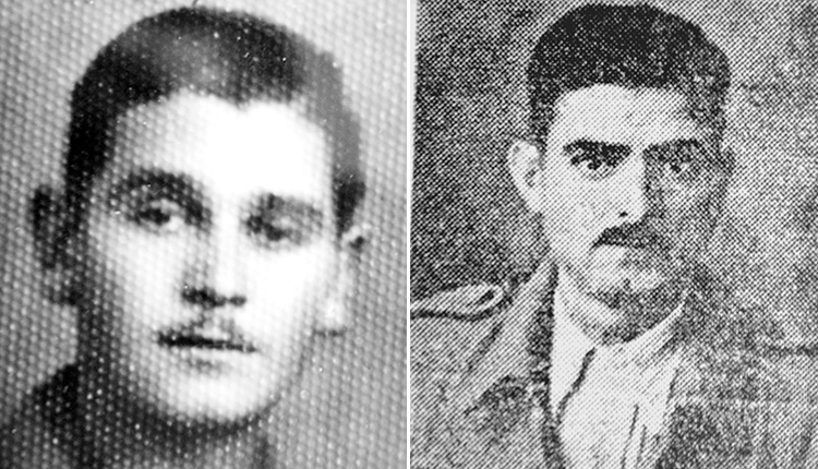 Ο Βουραδάκης Αναστάσιος τ. Εμμανουήλ, από το χωριό Αλικιανός Χανίων. και δεξια ο Χανιωτάκης Γεώργιος τ. Ιωάννου, επίσης από το χωριό Αλικιανός Χανίων.