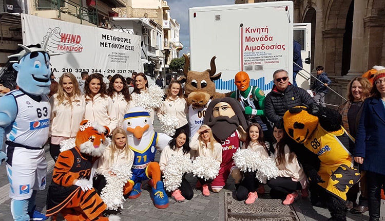 Ο Ιατρικός Σύλλογος Ηρακλείου και η Ένωση Καλαθοσφαιρικών Σωματείων Κρήτης με αφορμή το 24ο ΕΚΟ All Star Game πραγματοποίησε αιμοδοσία στη Λότζια.