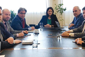 συνάντηση της υπουργού Παιδείας και Θρησκευμάτων, Νίκης Κεραμέως, του υφυπουργού, Βασίλη Διγαλάκη και του Γενικού Γραμματέα Ανώτατης Εκπαίδευσης, Απόστολου Δημητρόπουλου, με τα μέλη του Προεδρείου της Συνόδου των Πρυτάνεων