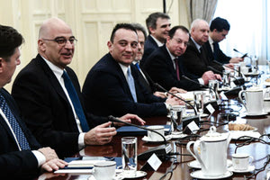 O Νίκος Δένδιας κατά τη συνεδρίαση του Εθνικού Συμβουλίου Εξωτερικής Πολιτικής