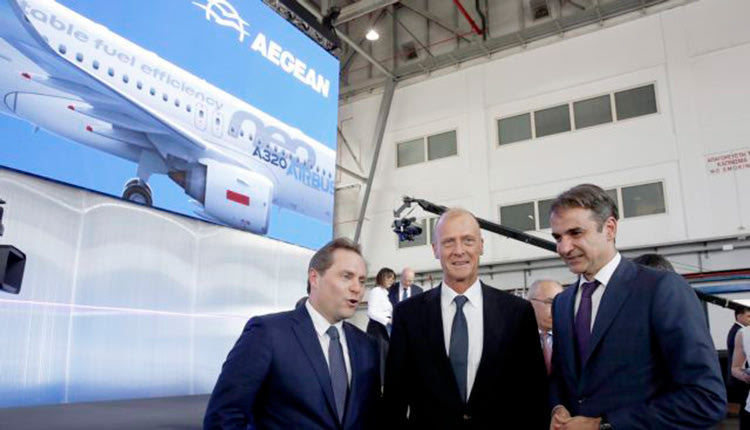 ο πρόεδρος της Aegean Ευτύχης Βασιλάκης στη μεγάλη εκδήλωση που οργανώθηκε στο αεροδρόμιο “Ελευθέριος Βενιζέλος