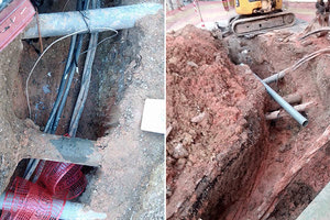 Στην οδό Βικέλα και Καλογήρου γωνία συνεργεία εργολάβου για λογαριασμό της ΔΕΗ ξεκίνησαν εργασίες ανεύρεσης καλωδίου