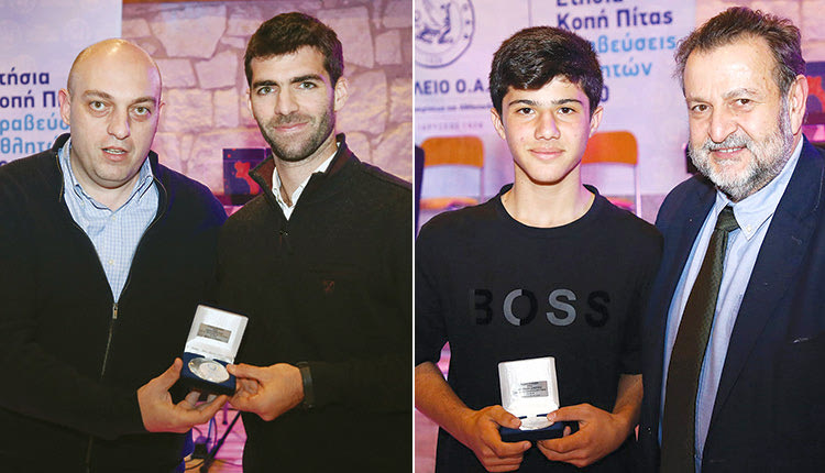 Ο κ. Βαρδαβάς σε βράβευση και δεξιά ο κ. Κεγκέρογλου βράβευσε τον Μπουνάκη
