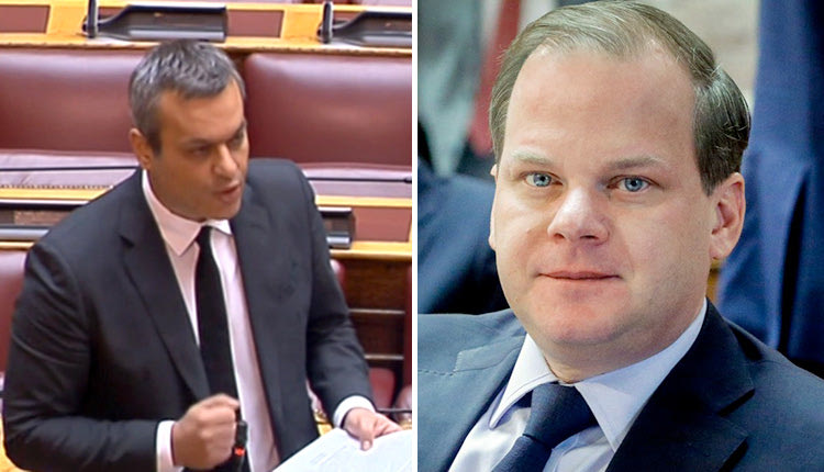 O βουλευτής Ηρακλείου του ΣΥΡΙΖΑ Χάρης Μαμουλάκης και ο κ. Καραμανλής