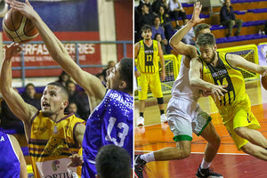 Φάση από το παιχνίδι του Ανδρογέα με το “Ηράκλειο” αριστερά και ο Σπηλιόπουλος του Εργοτέλη στο ματς με το Δειλινό δεξιά