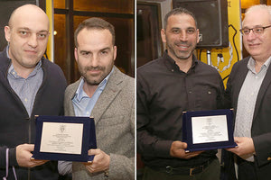 Ο κ. Βαρδαβάς που τίμησε τον Νικηφόρο αριστερά και ο κ. Μπαριτάκης που τίμησε τον Αποστολάκη δεξιά