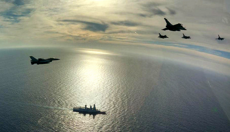 Κοινή ελληνογαλλική άσκηση της Πολεμικής Αεροπορίας με αεροσκάφη του γαλλικού αεροπλανοφόρου Charles de Gaulle