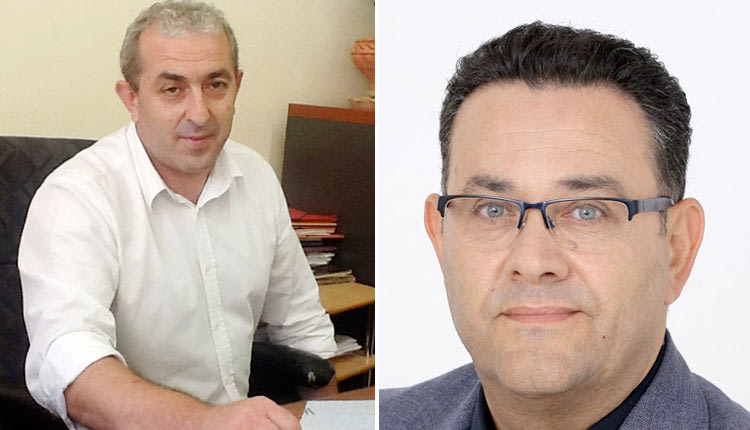 Ο βουλευτής ΣΥΡΙΖΑ Σωκράτης Βαρδάκης αριστερά και ο βουλευτής του ΚΚΕ Μανόλης Συντυχάκης