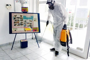 επιχείρηση απολύμανσης όλων των δημοτικών καταστημάτων του Δήμου Χερσονήσου