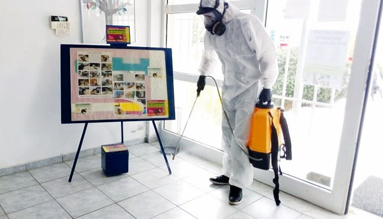 επιχείρηση απολύμανσης όλων των δημοτικών καταστημάτων του Δήμου Χερσονήσου