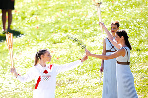 Η Άννα Κορακάκη στην Αρχαία Ολυμπία για την αφή της Ολυμπιακής Φλόγας για τους Αγώνες «Τόκιο 2020».