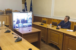Σε τηλεδιάσκεψη των Περιφερειαρχών της χώρας που έγινε χθες, συμμετείχε από την Κρήτη ο Περιφερειάρχης Σταύρος Αρναουτάκης,