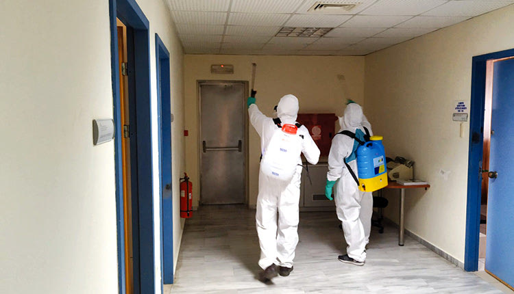 απολύμανση στο Αστυνομικό Μέγαρο Ηρακλείου