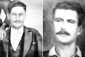 Ο Ιωάννης Ιωσήφ Σταυρακάκης και δεξιά ο Βασίλειος Σταύρου Μανουράς