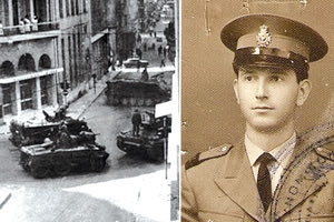 Ο Σταύρος Φωτάκης πριν την εκδίωξή του από το σώμα και τα τανκς στις 21 Απριλίου 1967