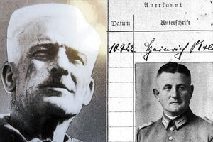 Ο Γεώργιος Ζωγραφάκης ή Ξηρούχης και δεξιά απόσπασμα του στρατιωτικού μητρώου του Στρατηγού Χάινριχ Κράιπε