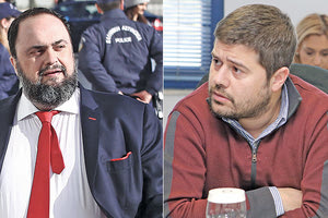 Ο Βαγγέλης Μαρινάκης και ο εκπρόσωπος του ΠΑΟΚ Μάκης Γκαγκάτσης