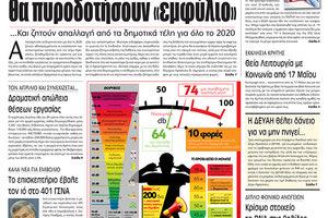 Πρωτοσέλιδο ΠΑΤΡΙΣ 8/5/2020