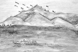 Αυτή την εικόνα παρουσίαζαν τα συμμαχικά αεροπλάνα, όταν πρόβαιναν ξαφνικά από το Οροπέδιο Λασιθίου και βομβάρδιζαν το πολεμικό αεροδρόμιο στο Καστέλλι.