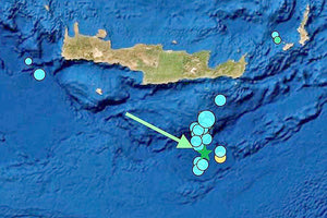 “χορός” των ρίχτερ νότια της Κρήτης