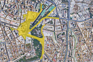 Η περιοχή παρέμβασης του πανελλήνιου αρχιτεκτονικού διαγωνισμού που σχεδιάζει να αναθέσει η Λότζια