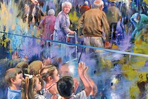 Αποχαιρετώντας τους παππούδες. Ένα συγκινητικό έργο για τα θύματα του κοροναϊού ανέβασε ο καλλιτέχνης Juan Lucena.