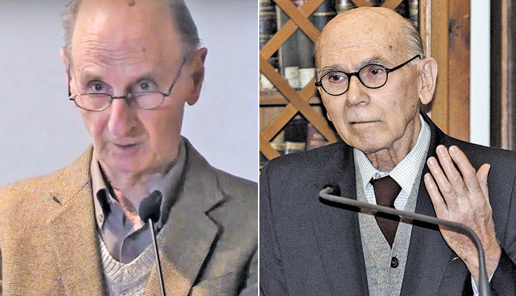 Ο κορυφαίος φιλόλογος κ. Ν.Δ. Τριανταφυλλόπουλος και  Στυλιανός Αλεξίου
