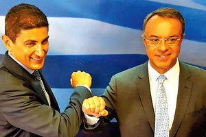 ο υπουργός Οικονομικών, Χρήστος Σταϊκούρας, και ο υφυπουργός Αθλητισμού, Λευτέρης Αυγενάκης