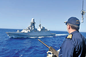 Στη θαλάσσια περιοχή βόρεια της Κρήτης διεξήχθη συνεκπαίδευση μεταξύ της φρεγάτας «Κουντουριώτης» και μονάδων της ΝΑΤΟικης ναυτικής δύναμης «Standing NΑΤΟ Maritime Group Two (SNMG2).