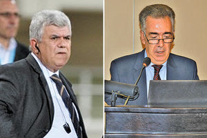 H προαγωγή του προϊσταμένου της Εισαγγελίας Εφετών Ανατολικής Κρήτης κ. Ζαχαρία Κοκκινάκη (δεξια) σε αντεισαγγελέα του Αρείου Πάγου και ο αντεισαγγελέας Εφετών Ανατολικής Κρήτης κ. Νίκος Μαρκάκης (αριστερά) προήχθη σε εισαγγελέα Εφετών