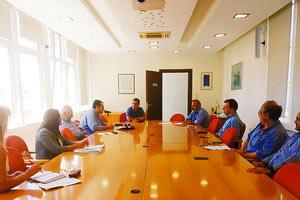 Επίσκεψη στελεχών του Οργανισμού Λιμένος Ηρακλείου στο Ελληνικό Μεσογειακό Πανεπιστήμιο, με επικεφαλής τον πρόεδρο του Οργανισμού κ. Ι. Βαρδαβά και τον διευθύνοντα σύμβουλο κ. Μηνά Παπαδάκη