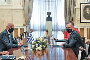 ο υπουργός Εξωτερικών της Γερμανίας Χάικο Μάας, ο οποίος στις κοινές δηλώσεις του με τον Νίκο Δένδια