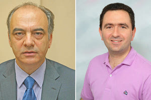 Ο πρόεδρος του Συλλόγου Ιδιοκτητών Ακινήτων κ. Κώστας Αράπογλου και δεξιά ο πρόεδρος του ΤΕΕ/ΤΑΚ κ. Μιχάλης Χωραφάς