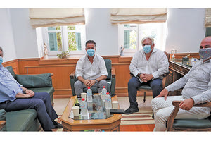 Οι κ. Σταύρος Αρναουτάκης, Γρηγόρης Τάσιος, Μανόλης Μανούσος, Νίκος Χαλκιαδάκης